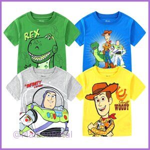 Toy Story 4 Pack Cotton Blend Short Sleeve T-Shirts for Toddler Boys